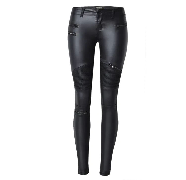 High Waisted Faux Leather Pants