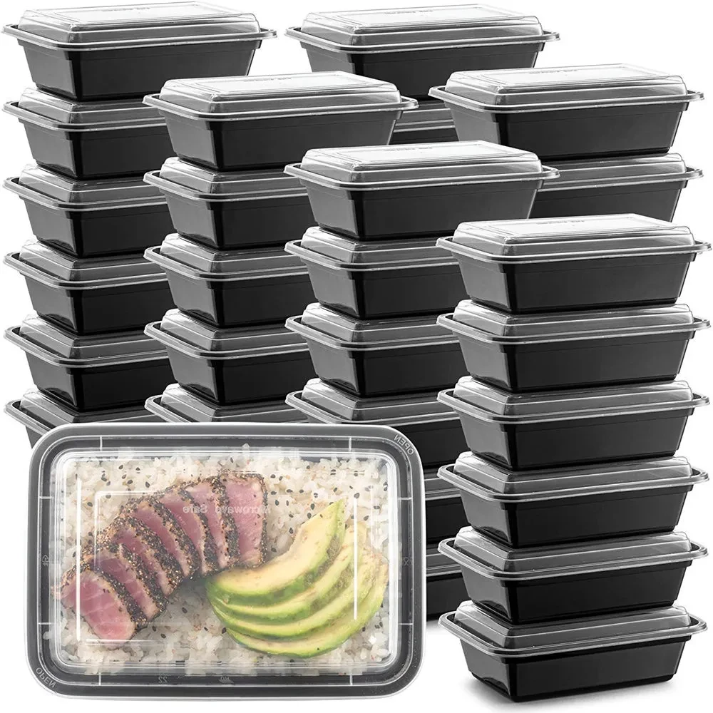 10pcs Disposable Plastic Food Containers Fruit Salad Bento