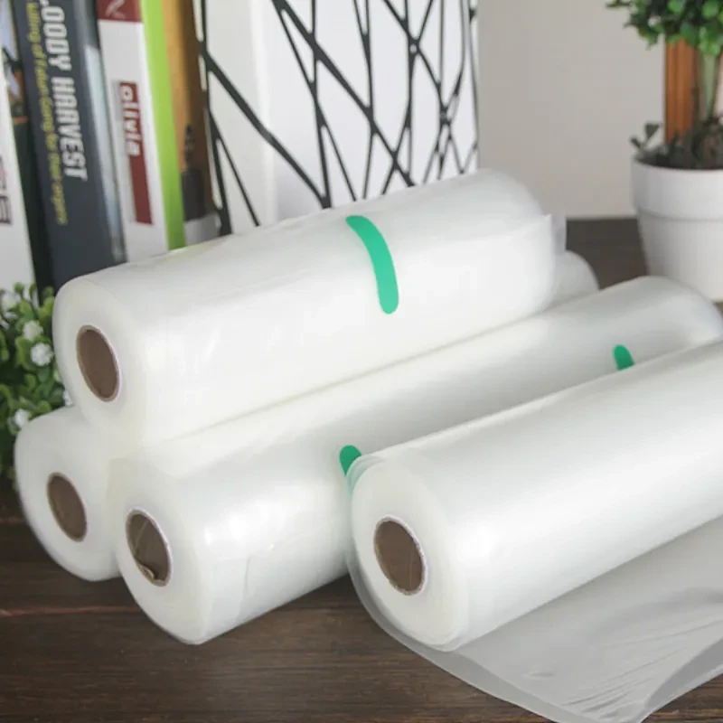 Textured Roll Bag Food Transparent Plastic Thread Reticulated Air Pumping Fresh-Keeping Packaging Vacuum Bag Food Cooked Food Household