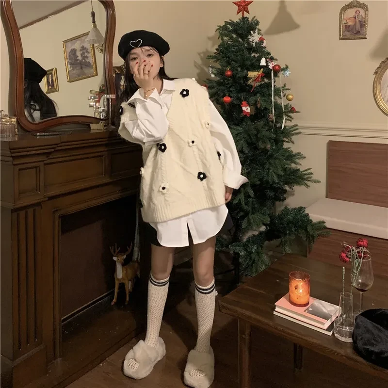 Women's Plus Size Preppy Vest Retro Outerwear