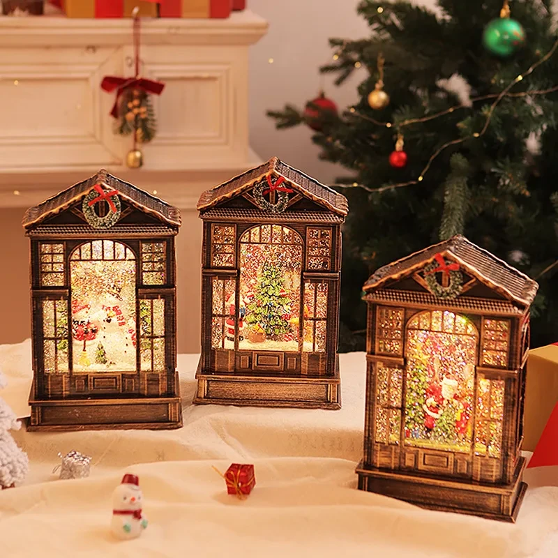 Christmas Music Box Music Box LED Luminous Crystal Lamp Christmas Decoration Night Light Christmas Gift