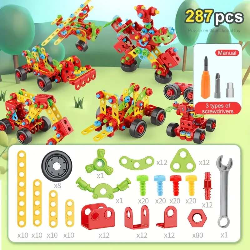 287pcs Educational Building Blocks Set with Screwdriver