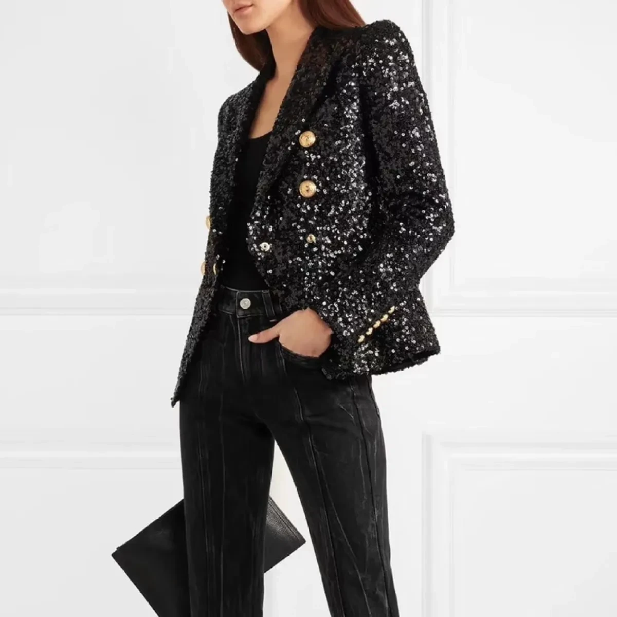 Black Sequin Top