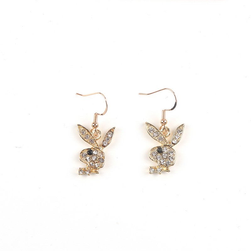 Cute Full Diamond Rabbit Stud Earrings Women