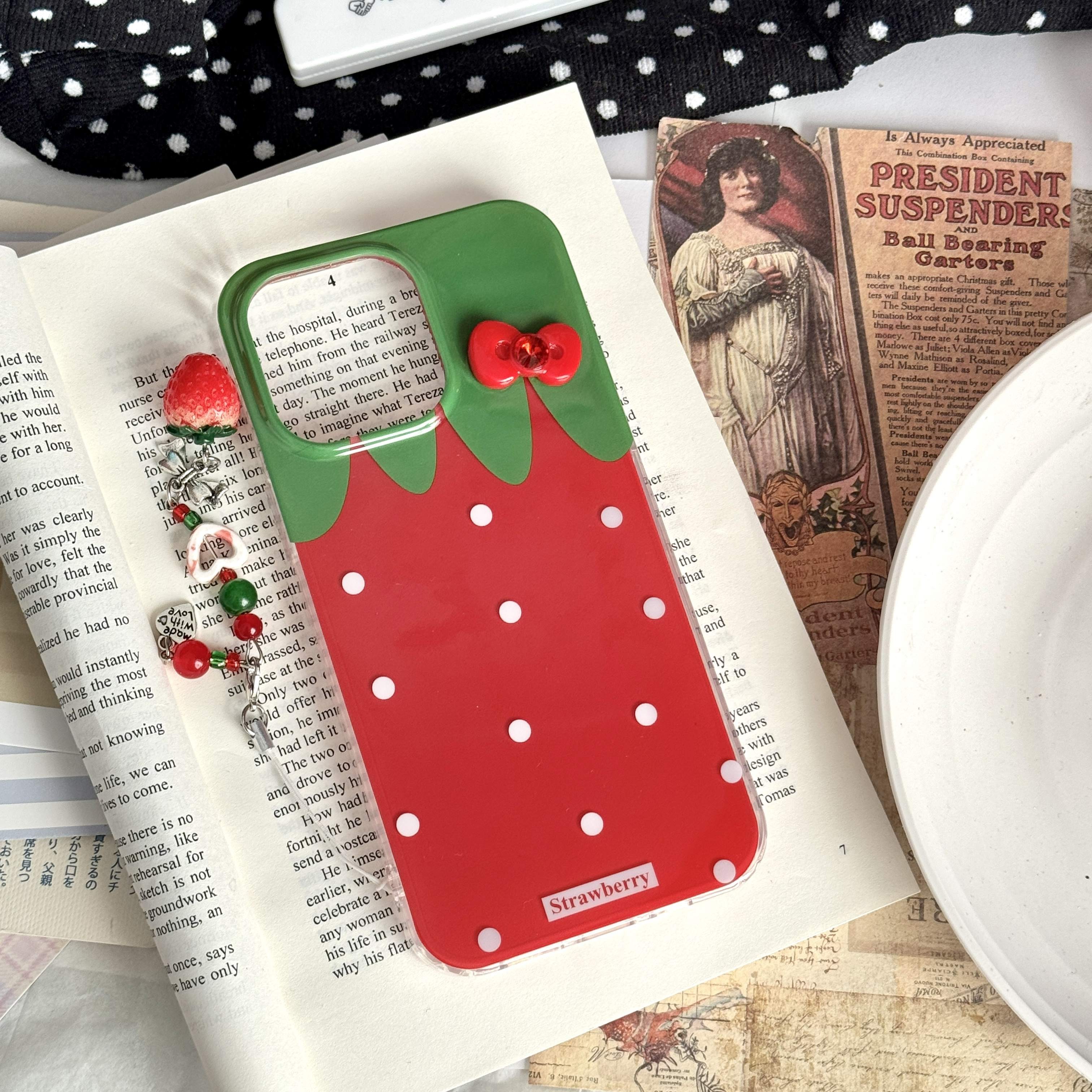 Ins Red Strawberry Silicone Anti Drop Phone Case