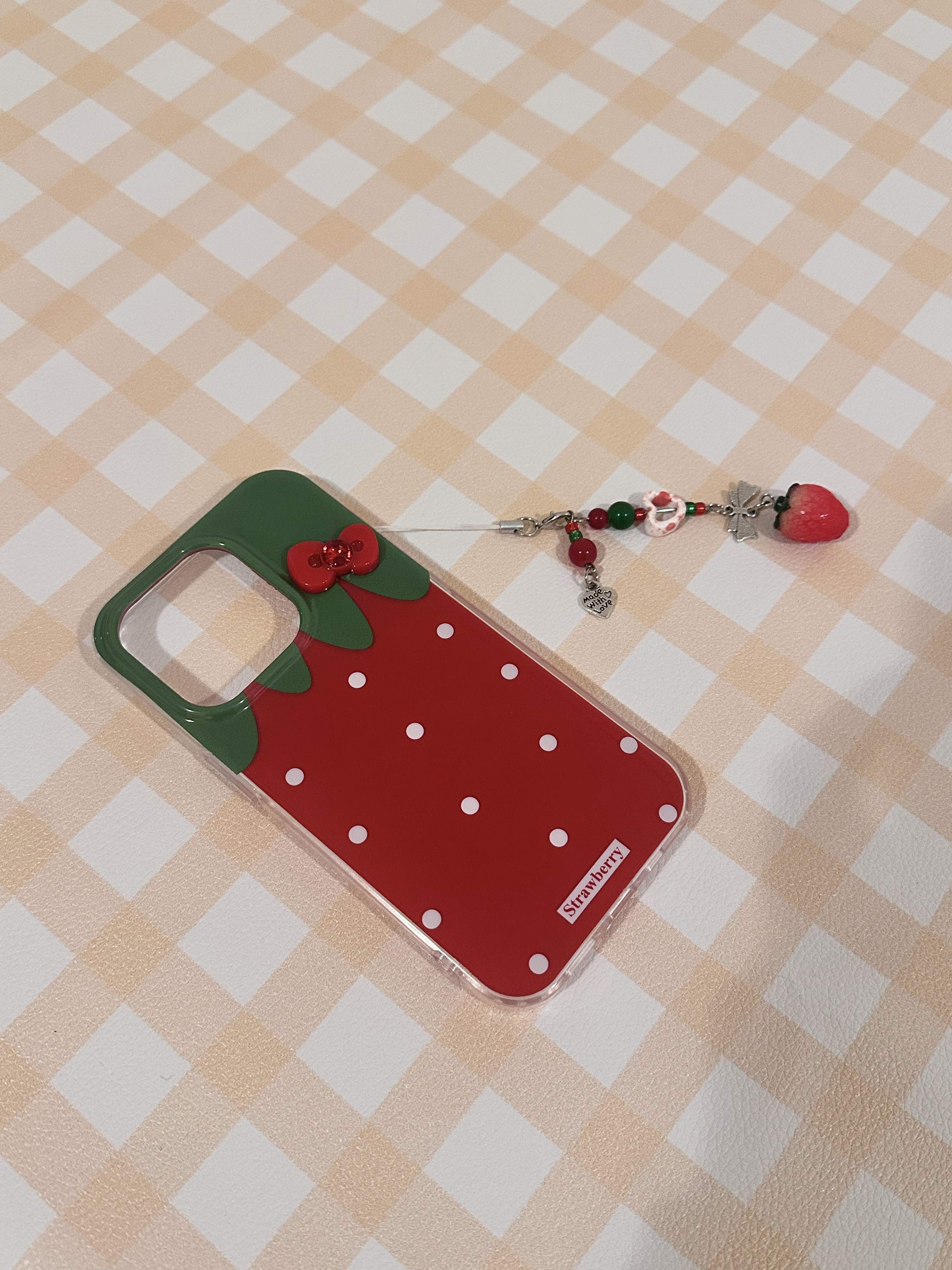 Ins Red Strawberry Silicone Anti Drop Phone Case