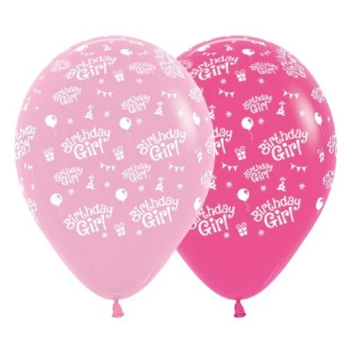 30cm Birthday Girl  Bubblegum Pink & Fuchsia - Pack of 6