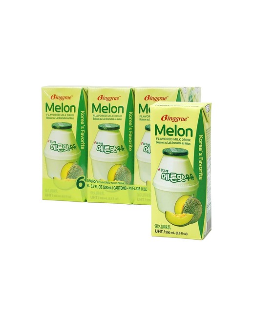 BINGGRAE Binggrae Flavoured Milk Drink Melon 6x200ml
