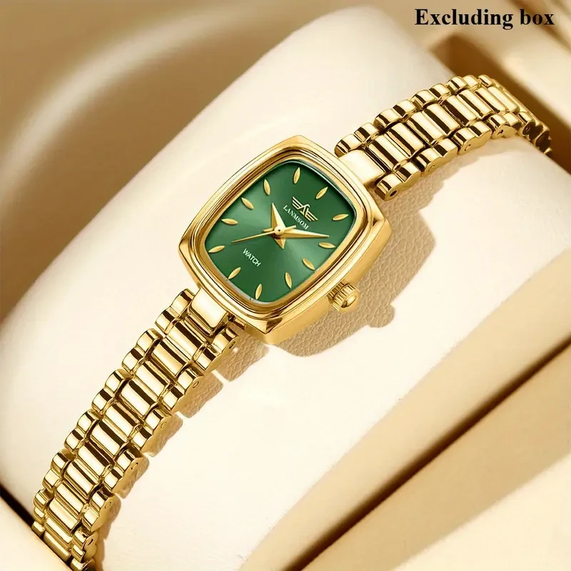 LANMSOM Womens Golden Quartz Watch