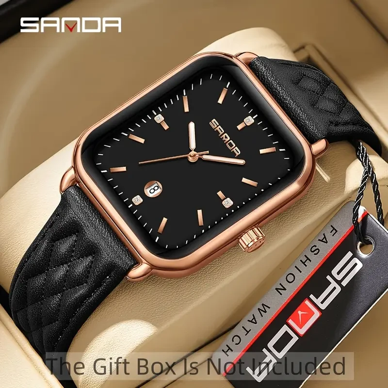 SANDA Unisex Retro Square Quartz Watch