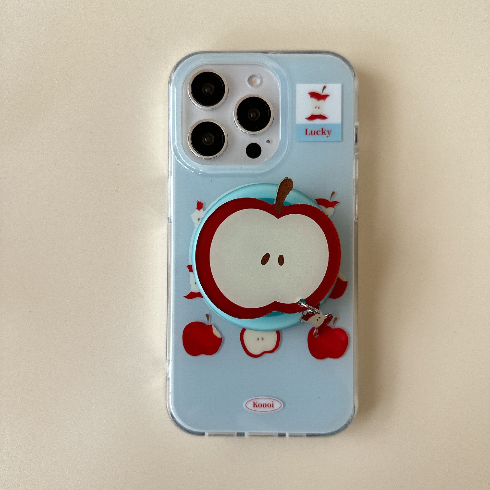 Simple Blue Background Magnetic Pendant Phone Case