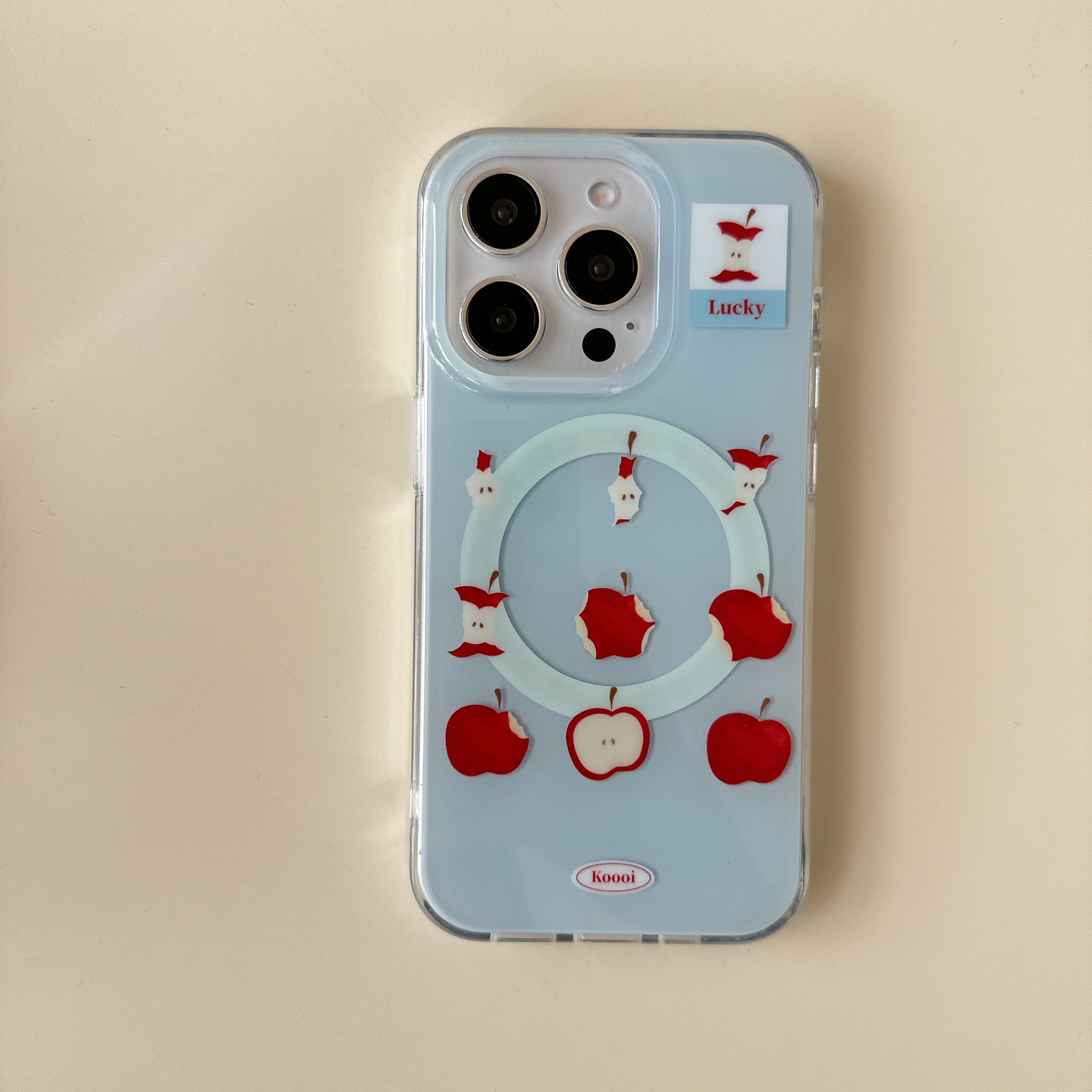 Simple Blue Background Magnetic Pendant Phone Case