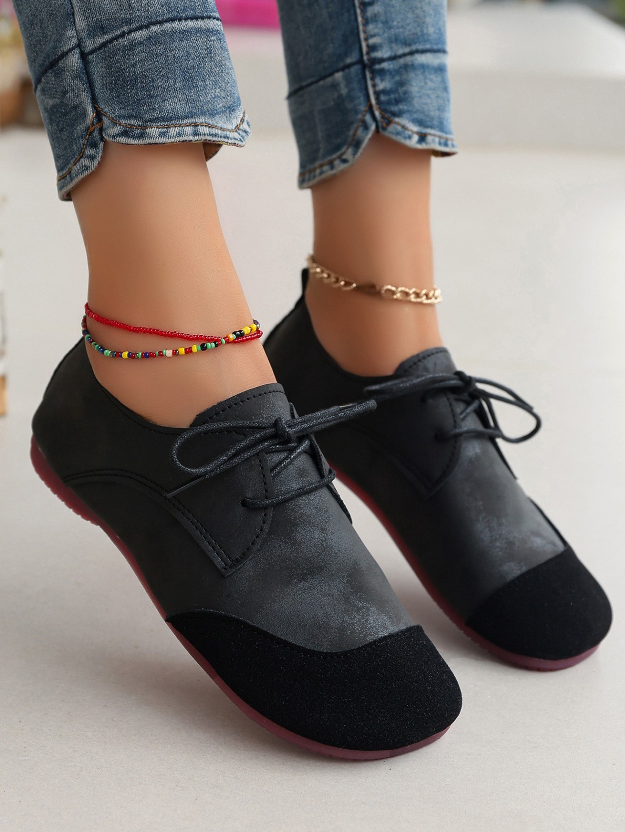 Flat Retro Soft Leather Western Style Slip-on Loafers Small Leather Shoes