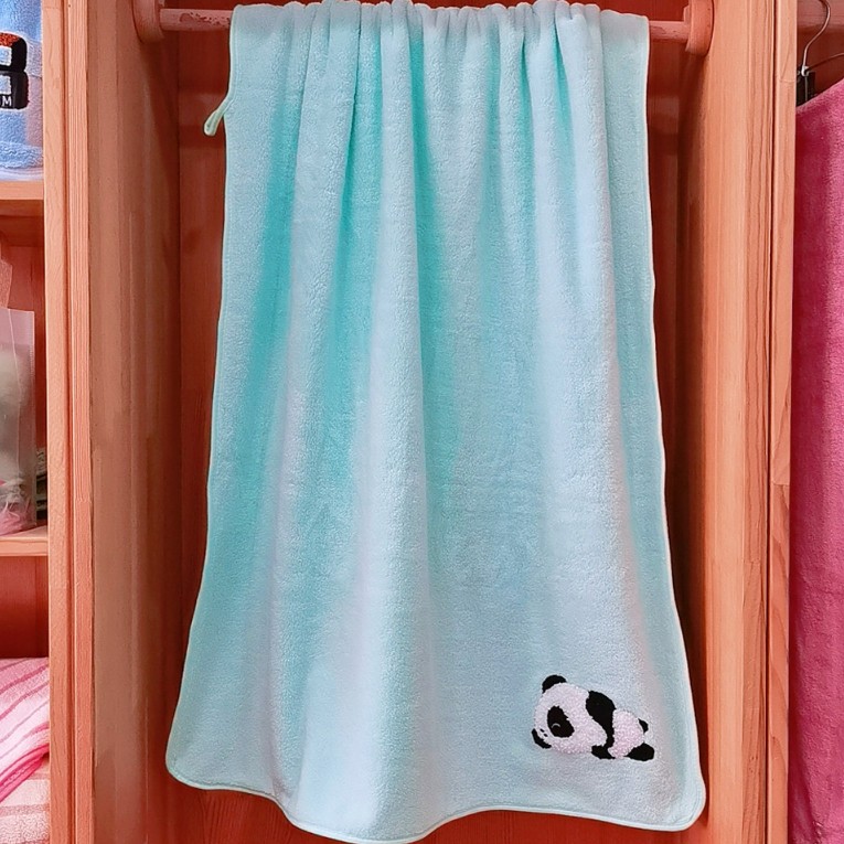 Coral Velvet Panda Embroidery Covers Soft And Absorbent