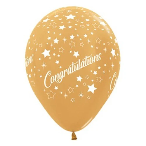 30cm Congratulations Stars  Gold Metallic - Pack of 6