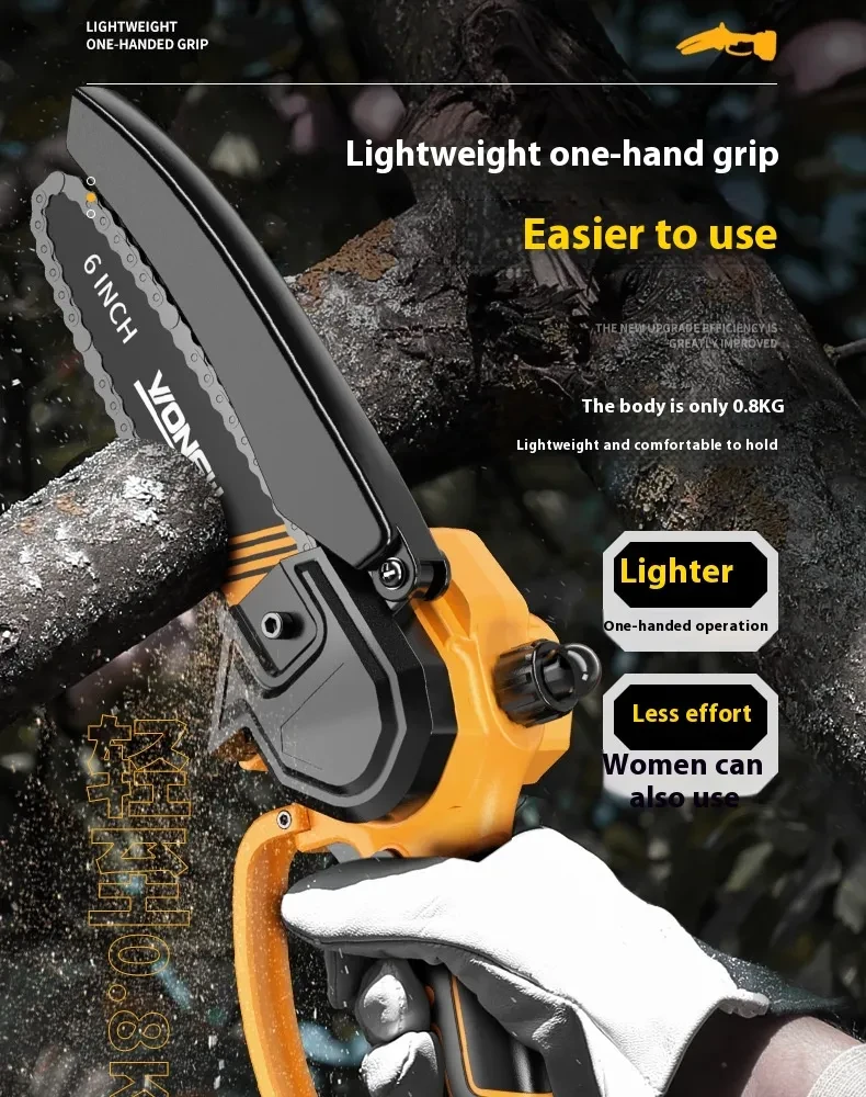 6-inch Handheld Household Small Multi-functional Garden Mini Chainsaw