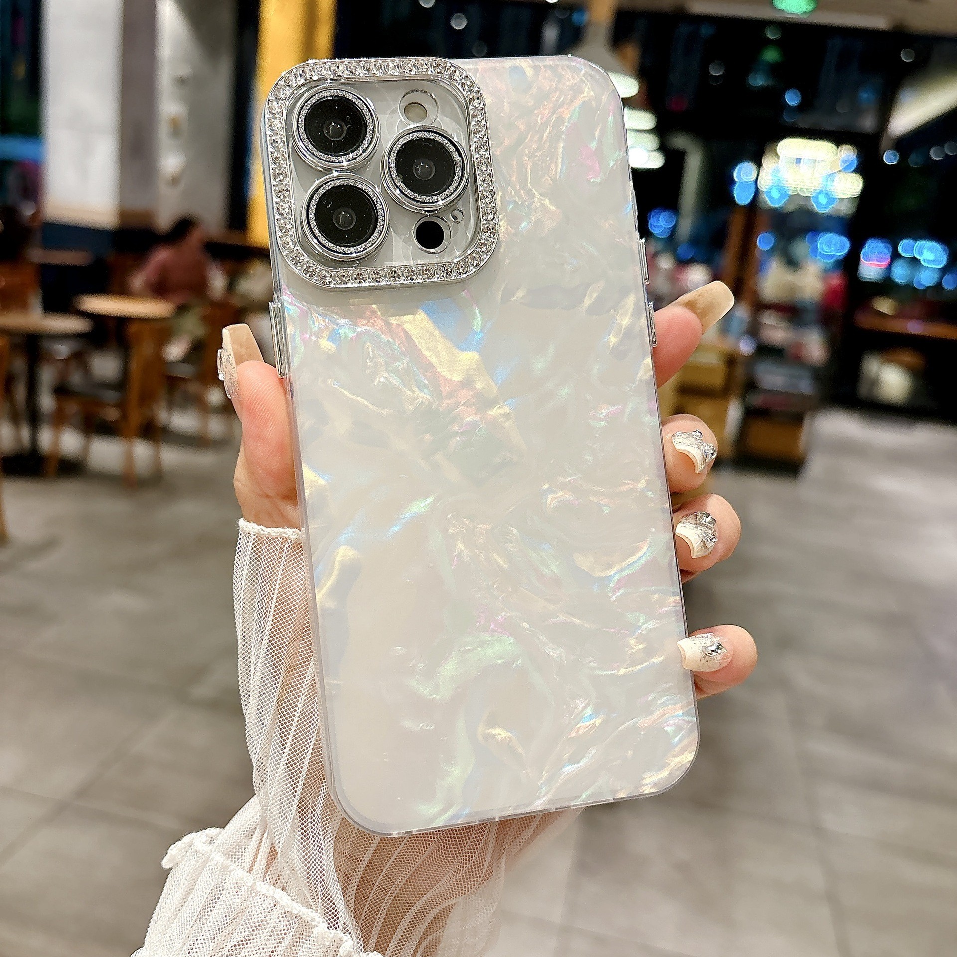 Silver Water Ripple Applicable To 16 Phone Case