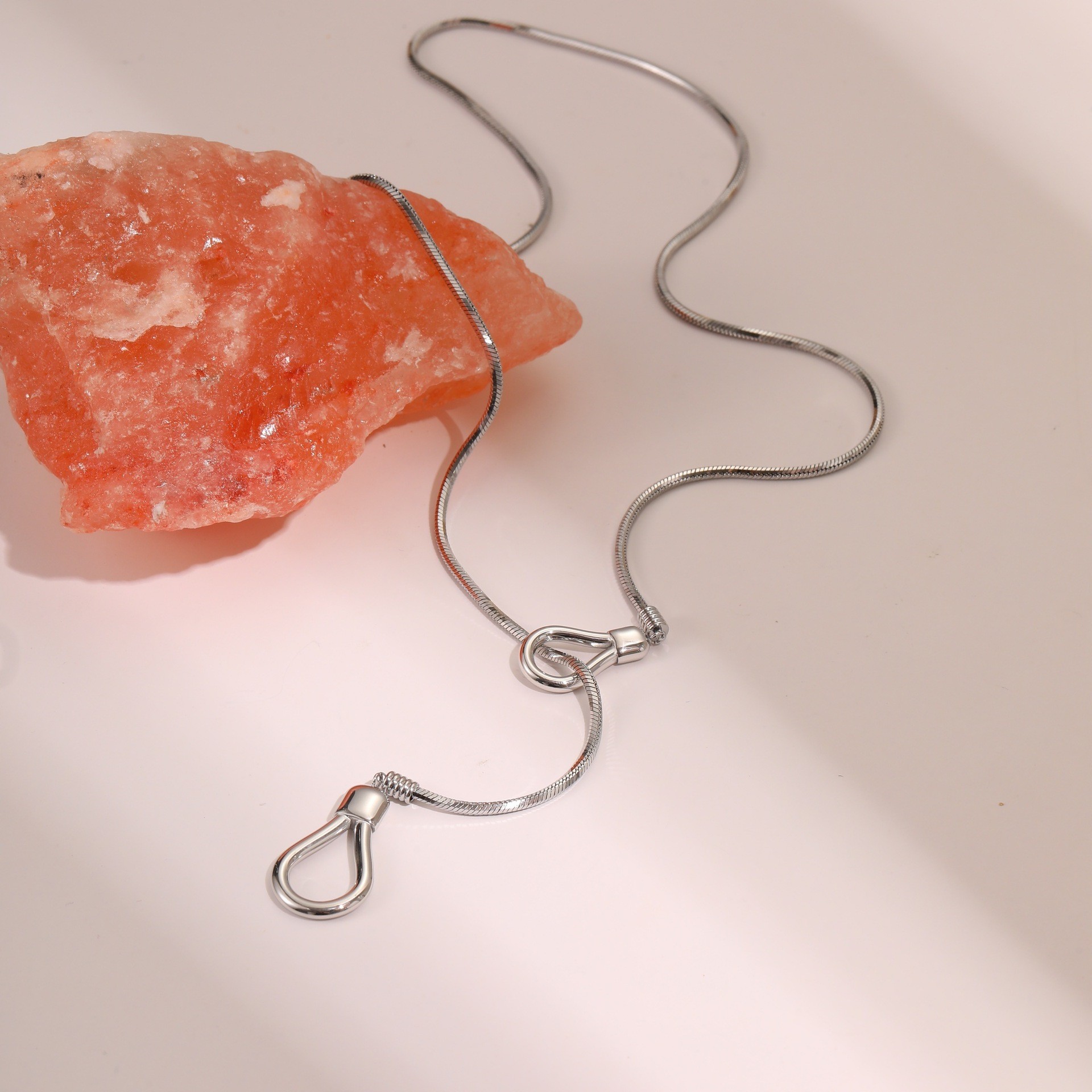 Ins European And American Stainless Steel 18K Gold Plated Adjustable Long Sweater Chain