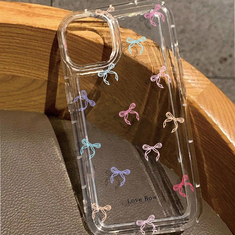 Full Screen Bow TPU Phone Case Transparent