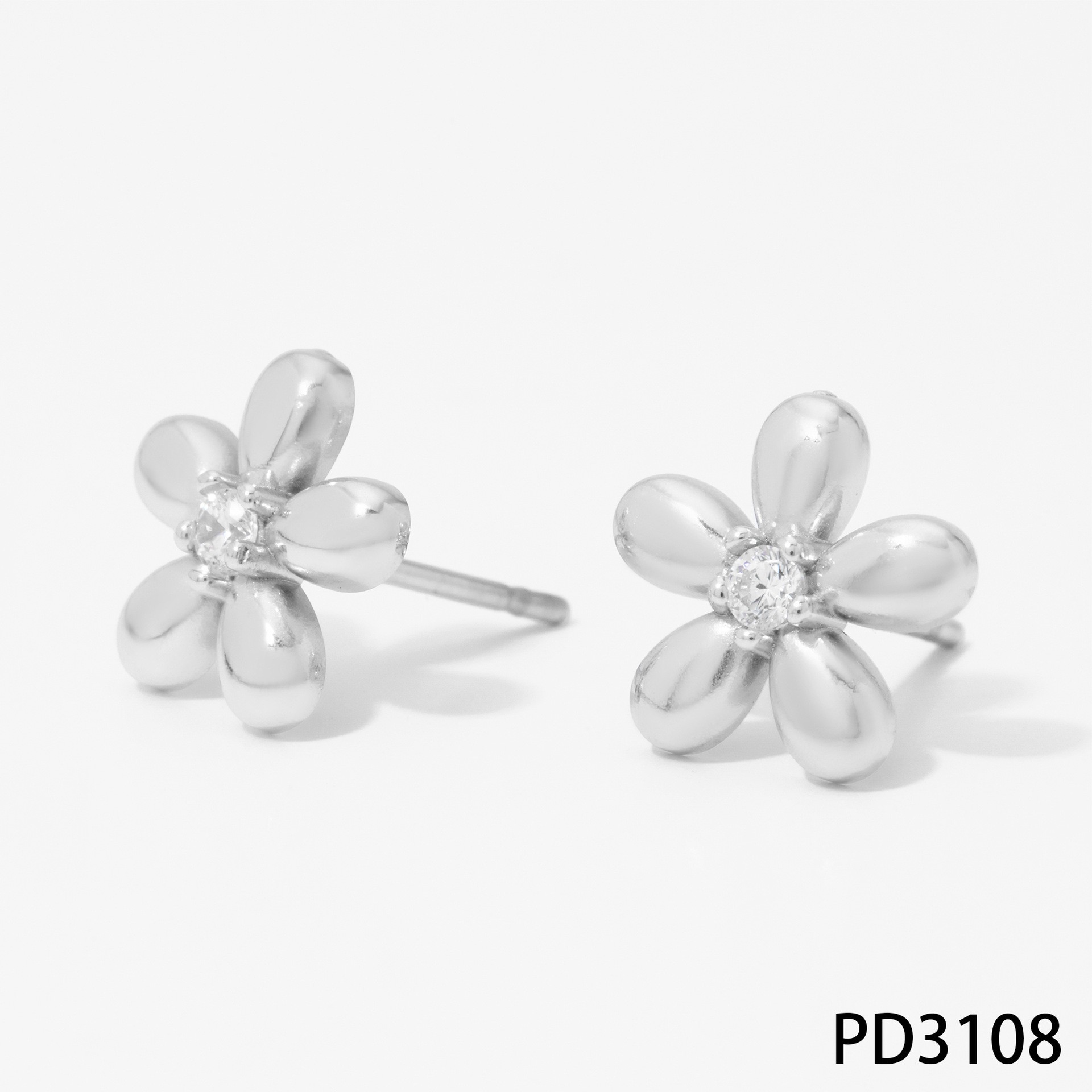 New Stainless Steel Flower Bracelet Necklace And Earring Suit Simple Fashion