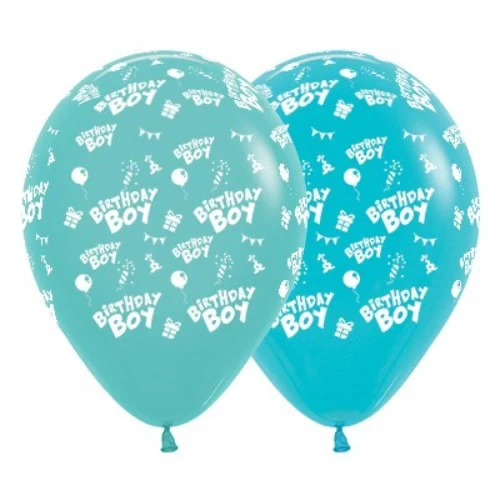30cm Birthday Boy Aquamarine & Caribbean Blue - Pack of 25