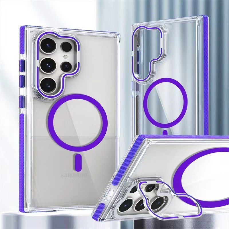 Two-color Xuncai For S25 ULTRA Phone Case Colorful Hardware Magnetic Suction