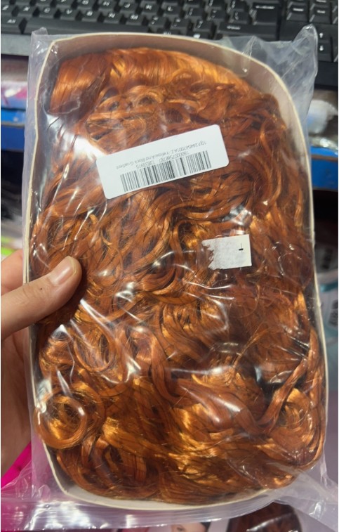 Long Curly African Small Curly Wig Dyed Gradually Brown High Temperature Fiber Wig