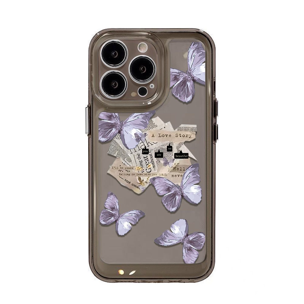 Ins Style Purple Butterfly Silicone Phone Case
