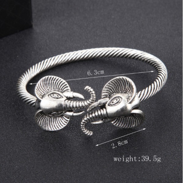 Retro Simple Elephant Open Men's Bracelet