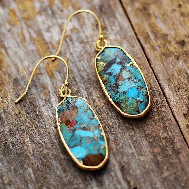 European And American Designer High Quality Light Luxury Natural Stone Earrings