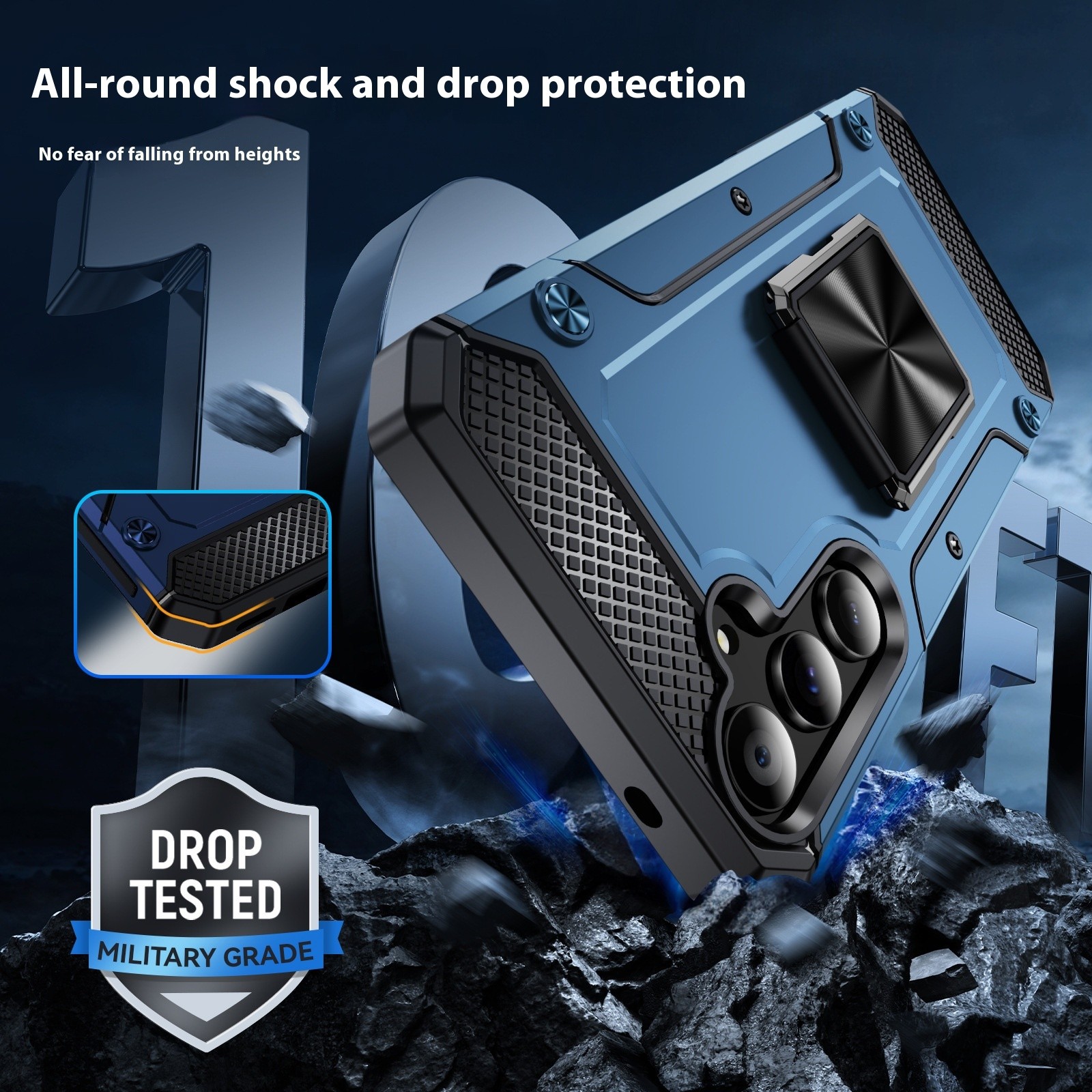 5-corner Anti Drop Magnetic Rotating Wristband Phone Case