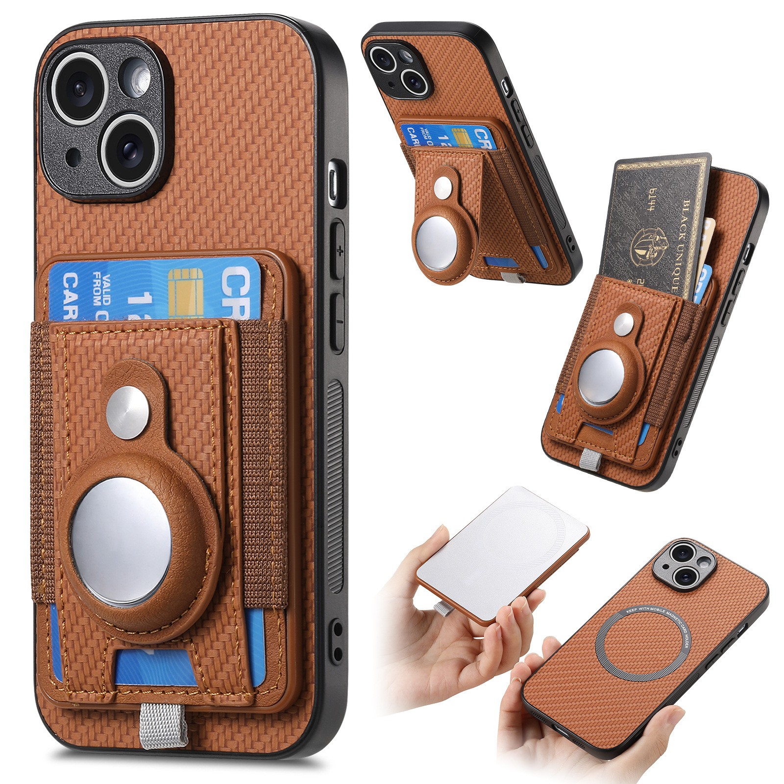 Fashion Storage AirTag Magnetic Phone Case