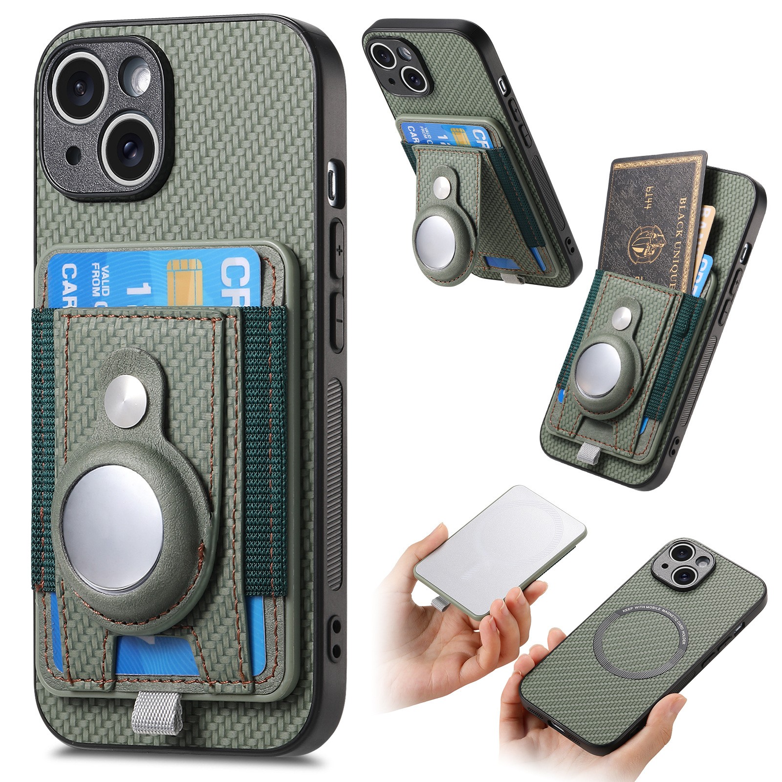 Fashion Storage AirTag Magnetic Phone Case