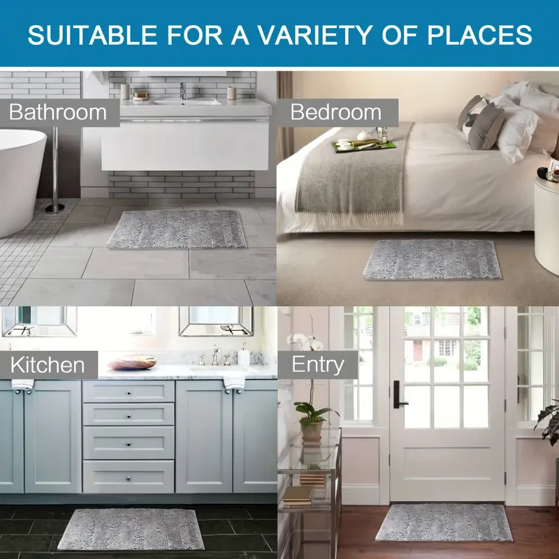 Soft and Absorbent Plush Chenille Bath Mat