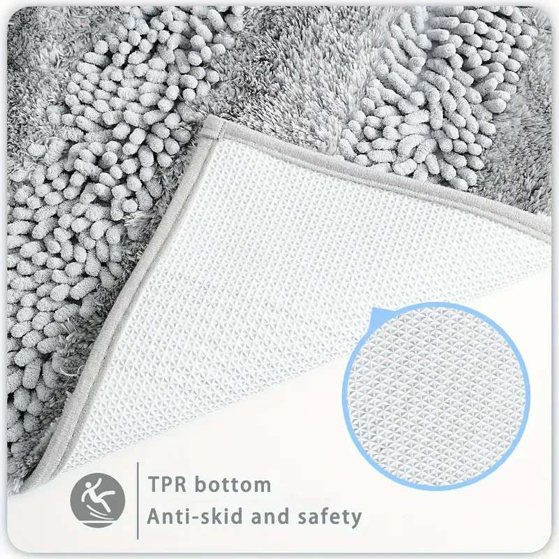 Soft and Absorbent Plush Chenille Bath Mat