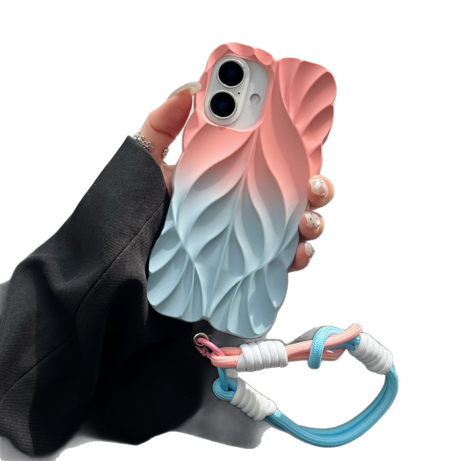 Personalized Ins Style Leaf Pattern Gradient Phone Case