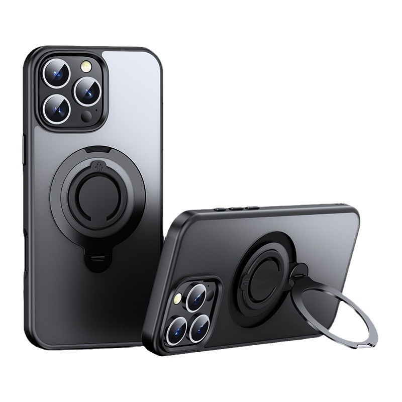 Skin Feeling Phone Case Pull Ring Bracket Protective Cover