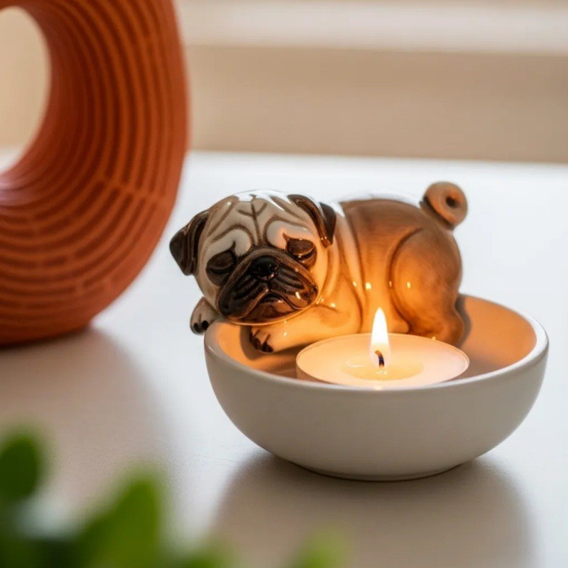 Home Creative Cute Dog Tea Lamp Holder