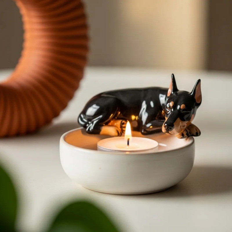 Home Creative Cute Dog Tea Lamp Holder