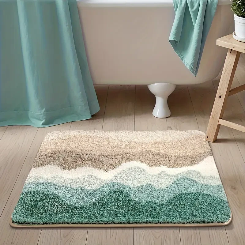 Ocean-Themed Faux Cashmere Bath Mat