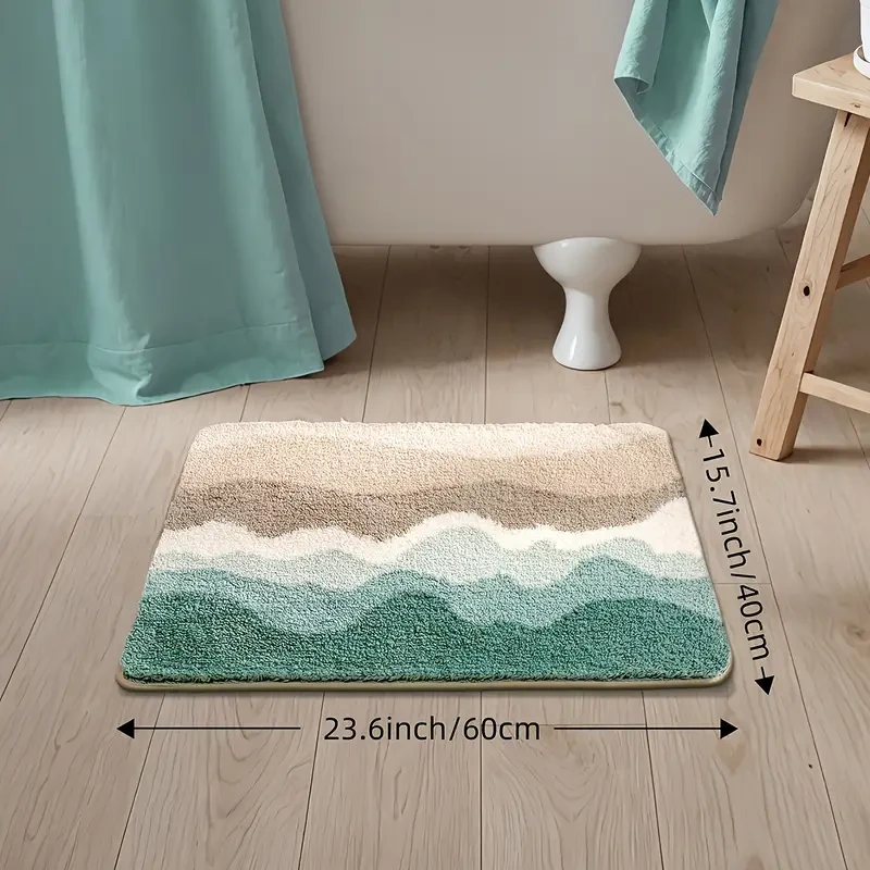 Ocean-Themed Faux Cashmere Bath Mat