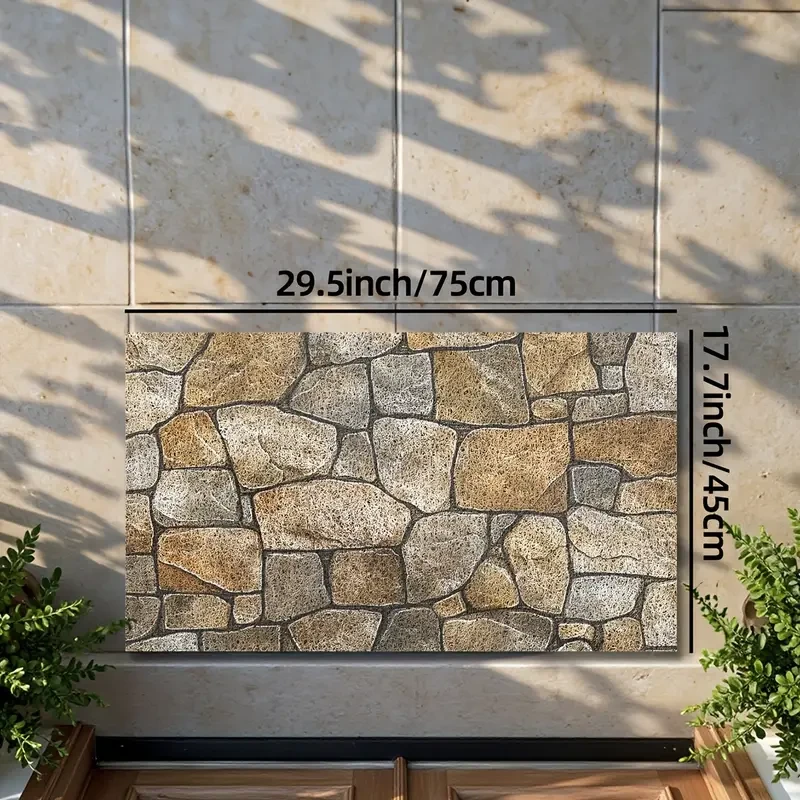 Entrance Mat with Imitation Stone Print Pattern