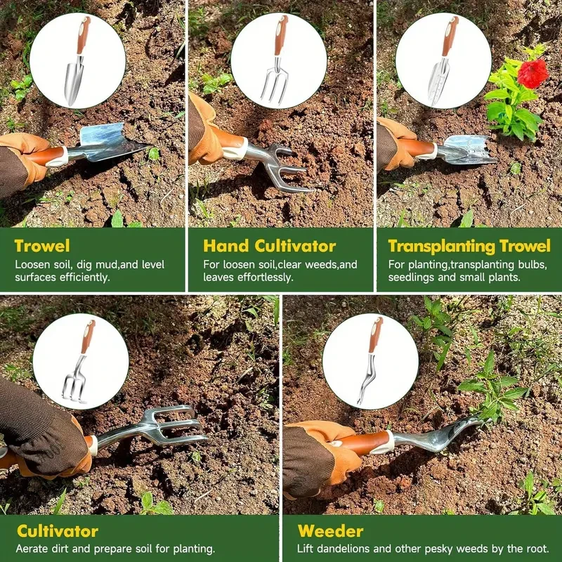 9pcs Heavy Duty Aluminum Garden Tool Set