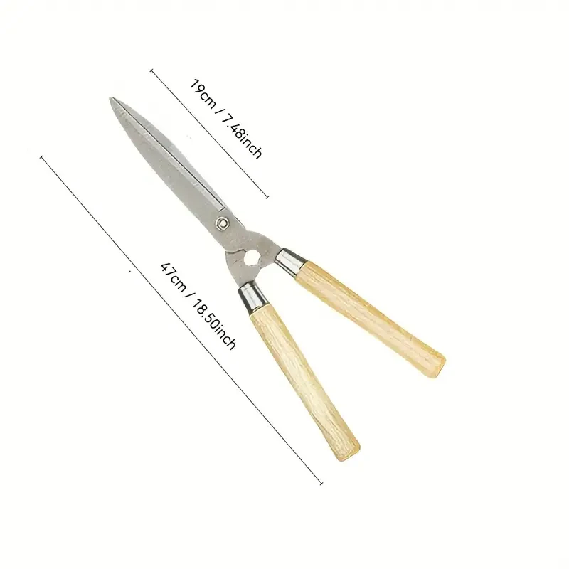 Heavy-Duty Steel Garden Pruning Shears with Ergonomic Wooden Handle