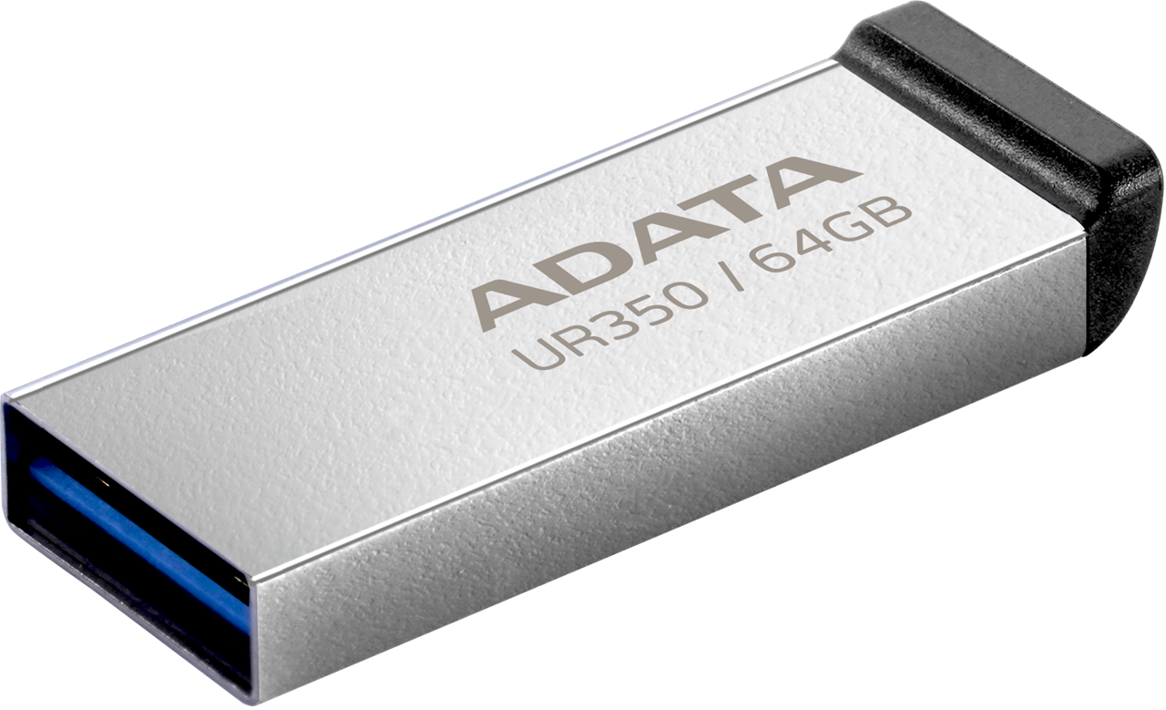ADATA UR350 USB3.2 64GB Flash Drive Nickel/Black