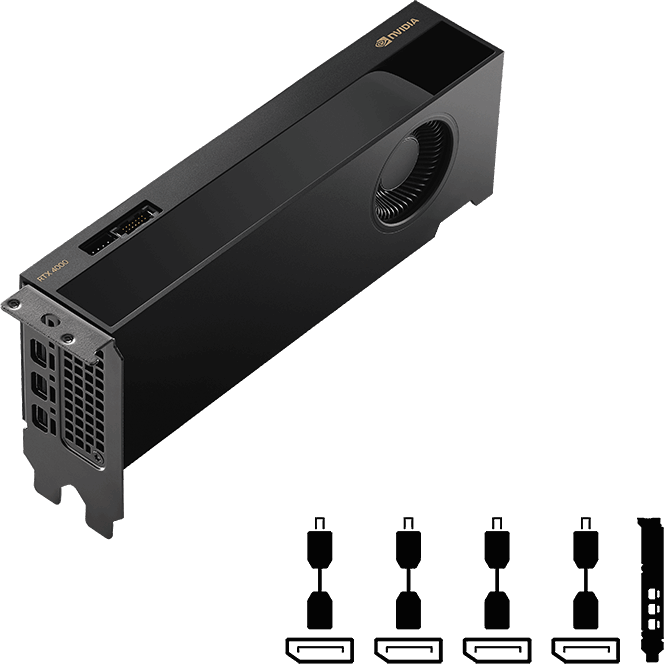 PNY NVIDIA Quadro RTX4000 Ada SFF 20GB DDR6 PCIE Graphics 4*mini DP