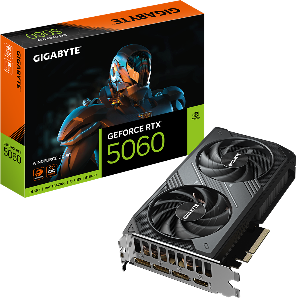 Gigabyte GV-N5060WF2OC-8GD RTX5060 8GB PCIE Graphics Card