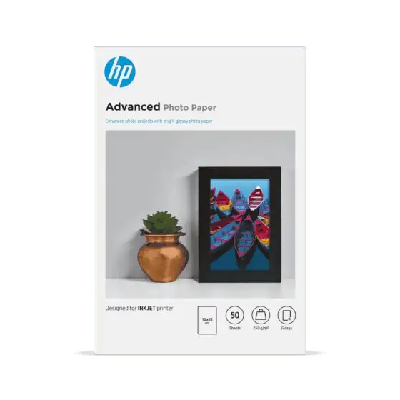 HP Advanced 10x15cm Glossy 250gsm Photo Paper - 100 Sheets