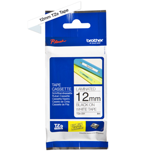 Brother TZe-231 12mm x 8m Black on White Tape Non-Laminated