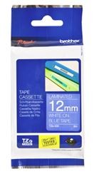 Brother TZe-535 12mm x 8m White on Blue Tape
